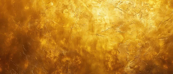 Tuinposter Textured Gold - An abstract golden canvas, rich with textured layers that whisper tales of antiquity and opulence. © Gasi