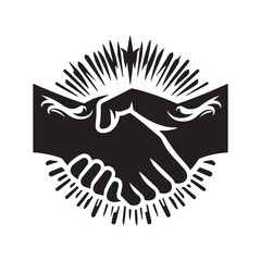 hand shake silhouette vector icon