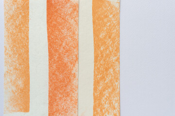 three orange chalk stripes arranged vertically with space - obrazy, fototapety, plakaty