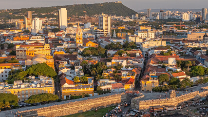 Obraz premium Drone images of Cartagena, Colombia from above
