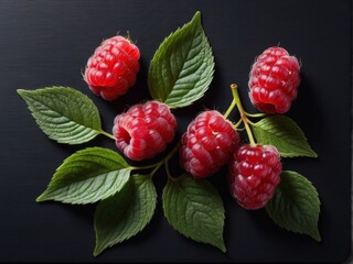 Large raspberry background top view