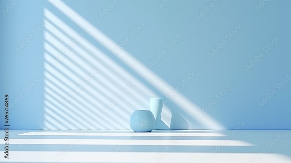Aufkleber abstract minimal light blue background with shadow for window on plaster wall for product display an