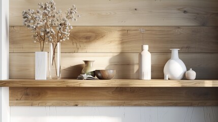 Shelf With Vases and Items