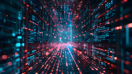Obraz premium wallpaper of technology for sending and exchanging information or flow of data transmission, global network connection