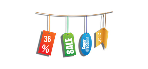 36% promotion sale label best offer free vector