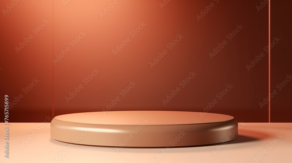 Poster beautiful 3d podium with smooth light for product display and presentation background.
