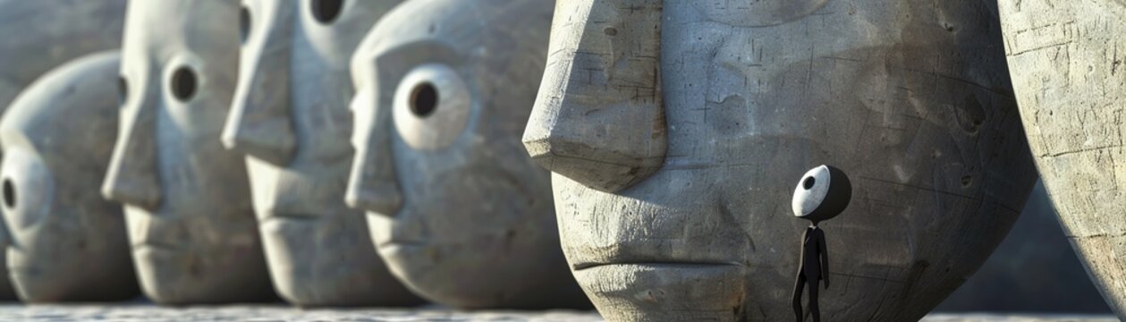 Illustrate a figure displaying a brusque attitude towards their surroundings