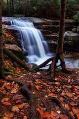 Kaskady Myi jesienną porą, Wodospad w Karkonoszach (Przesieka) 