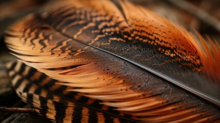 Wild Turkey Feather. Close-up View of an Eastern Florida Avian Quill in Natural Light