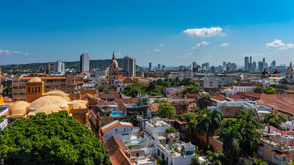 Drone images of Cartagena, Colombia from above