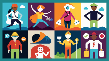"People Icons: Illustrative Set Portraying Diversity and Community Unity"