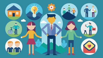 "People Icons: Illustrative Set Portraying Diversity and Community Unity"