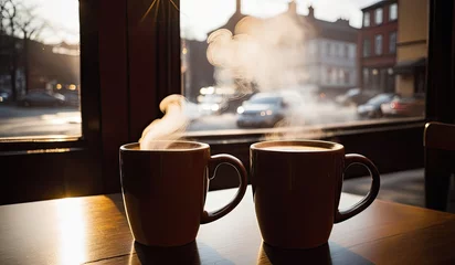 Draagtas cup of coffee on the table © Min