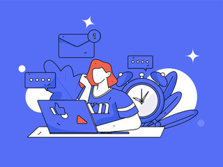 Home indoor character scene flat vector concept operation hand drawn illustration
