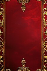 Golden and Ruby Red Style Vector Illustration Border Banner Art Background with Empty Copy Space created with Generative AI Technology