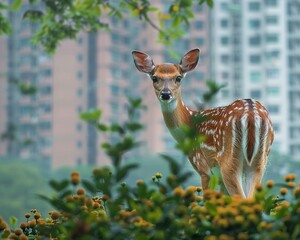 Obraz premium Encountering the wonders of urban wildlife amidst city living