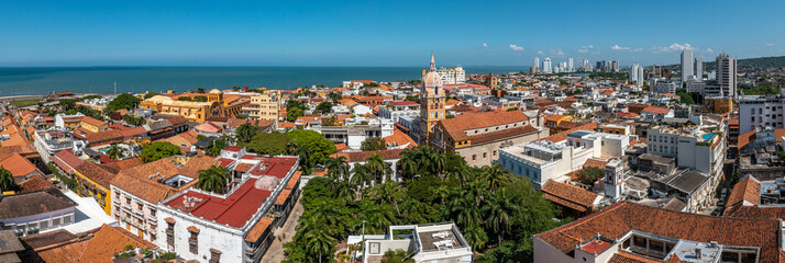 Fototapeta na wymiar Drone images of Cartagena, Colombia from above