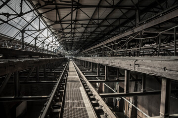 architectural detail of an old steelwork facility