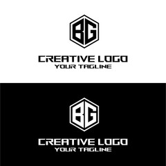 creative letter logo bg desain vektor
