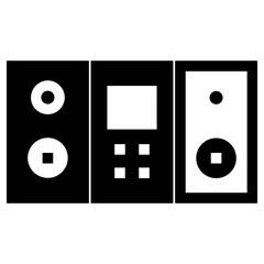 sound system icon, simple vector design