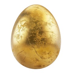 Golden Egg - Wealth and Prosperity in Easter Season. Isolated 3D Render of Metal Egg in Gold Color
