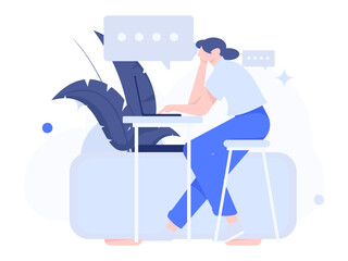 Home indoor character scene flat vector concept operation hand drawn illustration
