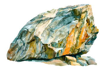 water color Big stones isolated  on an isolated transparent background