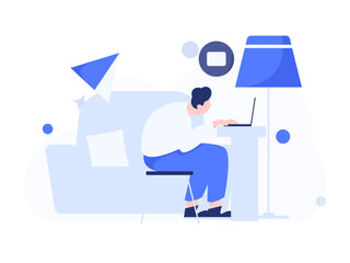 Home indoor character scene flat vector concept operation hand drawn illustration
