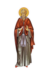 Saint Petrit Korishes. Illustration in Byzantine style isolated on white background