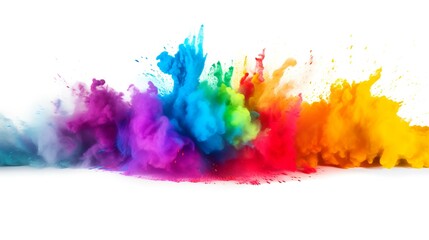 Colorful abstract paint explosion isolated on white background. Colorful cloud of ink.