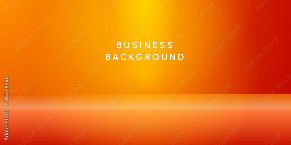 Wall mural Abstract orange 3d floor simple product display background