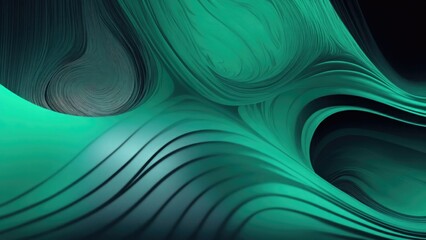 Vibrant gradient, Green silver teal white grainy gradient color flow wave on black background - obrazy, fototapety, plakaty