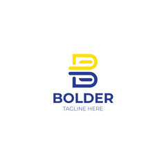 monogram unique letter B initials logo design