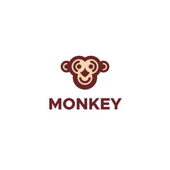 Monkey animal vector illustration geek monkey logo design