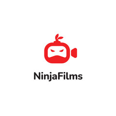 ninja film video production cinema logo design template vector format