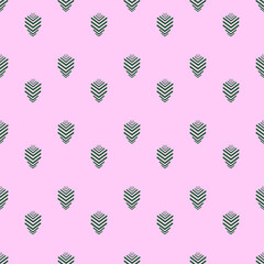 Green leaf seamless pattern on pink background in summer. A new beginning in spring for baby, fabric, printout, wallpaper and background. 