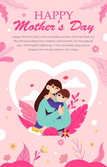 Mother and Her Child in Mother Day Poster