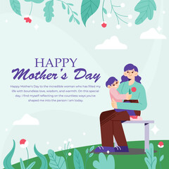 Mother Day in Blue Background