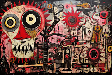 Fototapeta premium Unrestrained Art: Raw Alchemy in Outsider Art Form