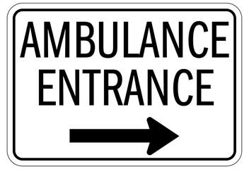 Ambulance entrance sign