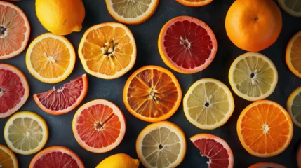 Foto op Plexiglas Vibrant Citrus Fruit Patterns © Nijam