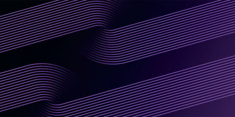 Abstract glowing wave lines on dark background. Dynamic wave pattern. Modern gradient flowing wavy lines. Futuristic technology concept. Suit for banner, poster. vector ilustration