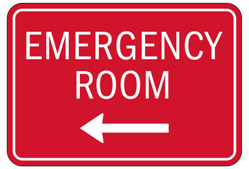 Hospital entrance sign emergency room