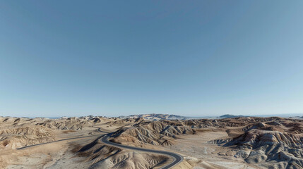 Fototapeta premium Winding Roads Through Barren Desert Landscapes