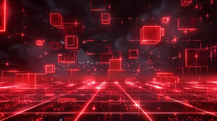 Obraz premium Abstract background in digital format, ideal for depicting a wide range of applications, including network capabilities, technological processes, digital storage, science, education