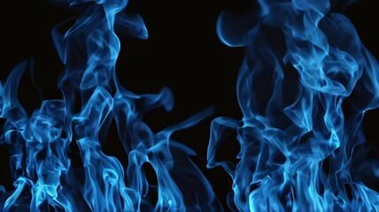 Blue flame over black background 