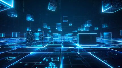 Abstract background in digital format, ideal for depicting a wide range of applications, including network capabilities, technological processes, digital storage, science, education