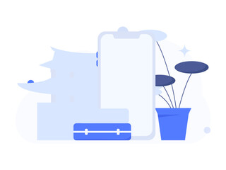 Holiday travel travel characters internet background vector hand drawn illustration
