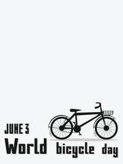 World bicycle day poster template. June 3. Bike eco transport