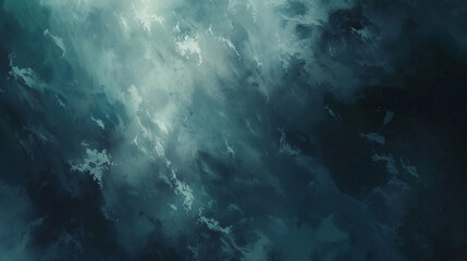 Modern abstract interpretation of a stormy sea in dark blues and grays. ,